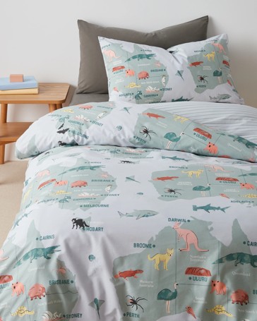 Ozzy Map Quilt Cover Set