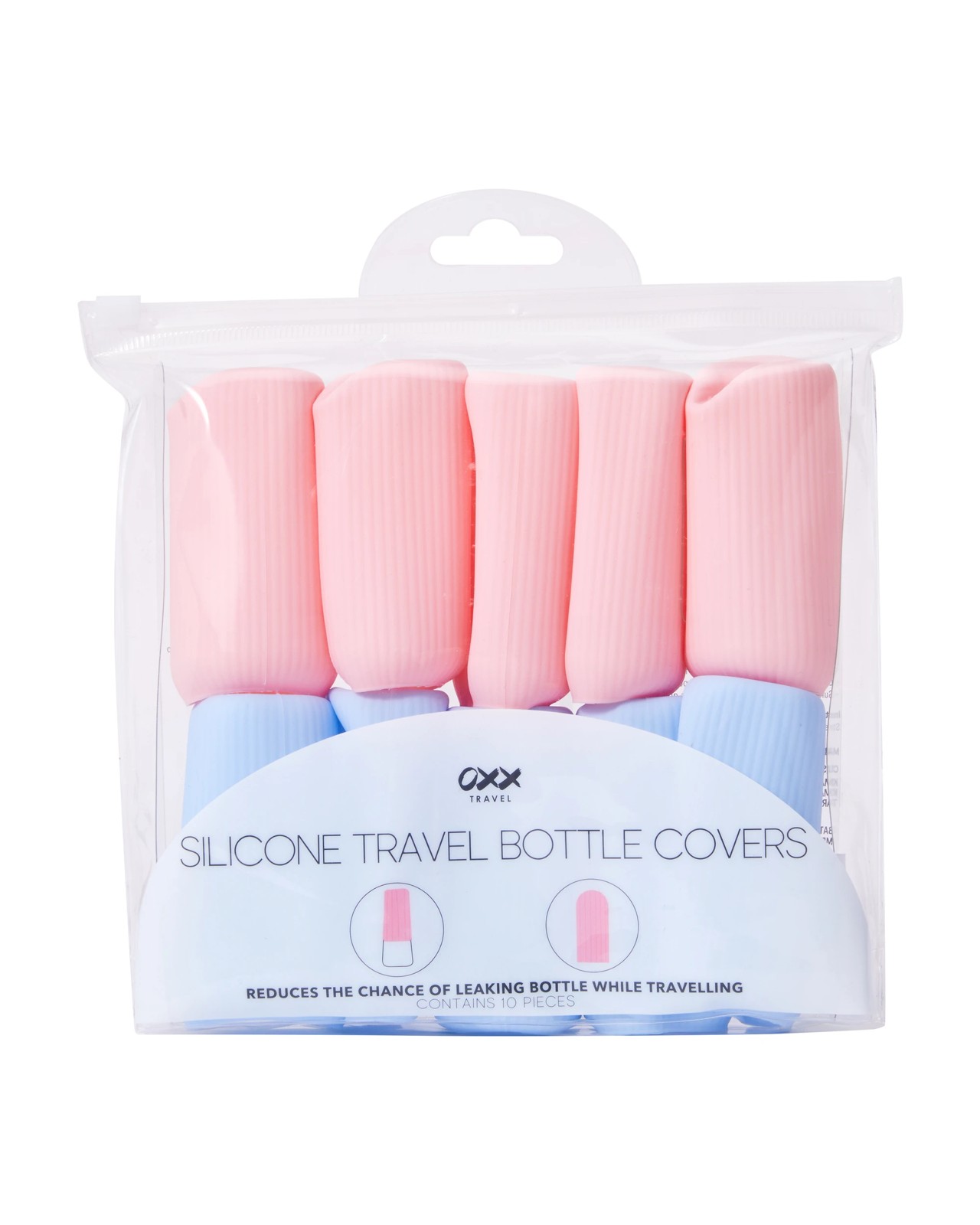 OXX Travels Piece Silicone Travel Bottle Covers - Blue and Pink 3 of 4