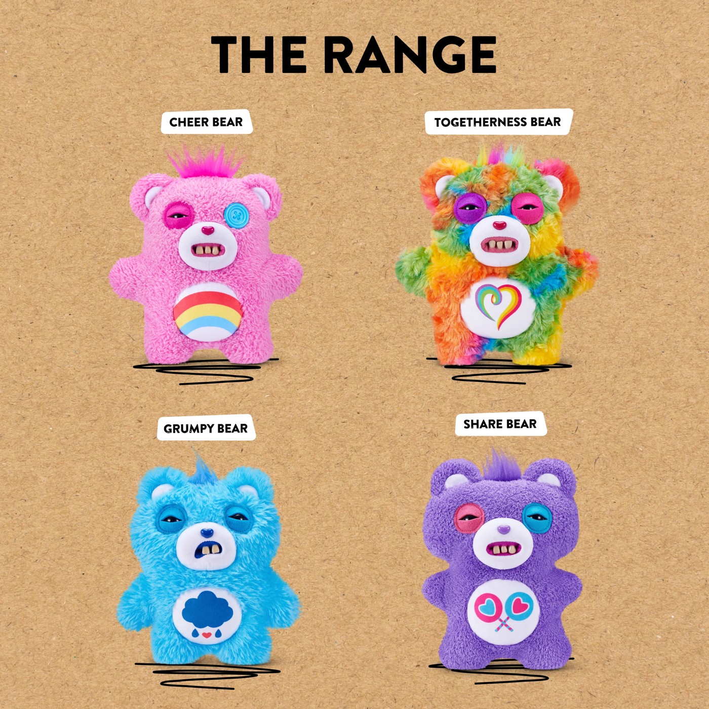 Fuggler Care Bears Plush 9in S1 - Assorted 3 of 6