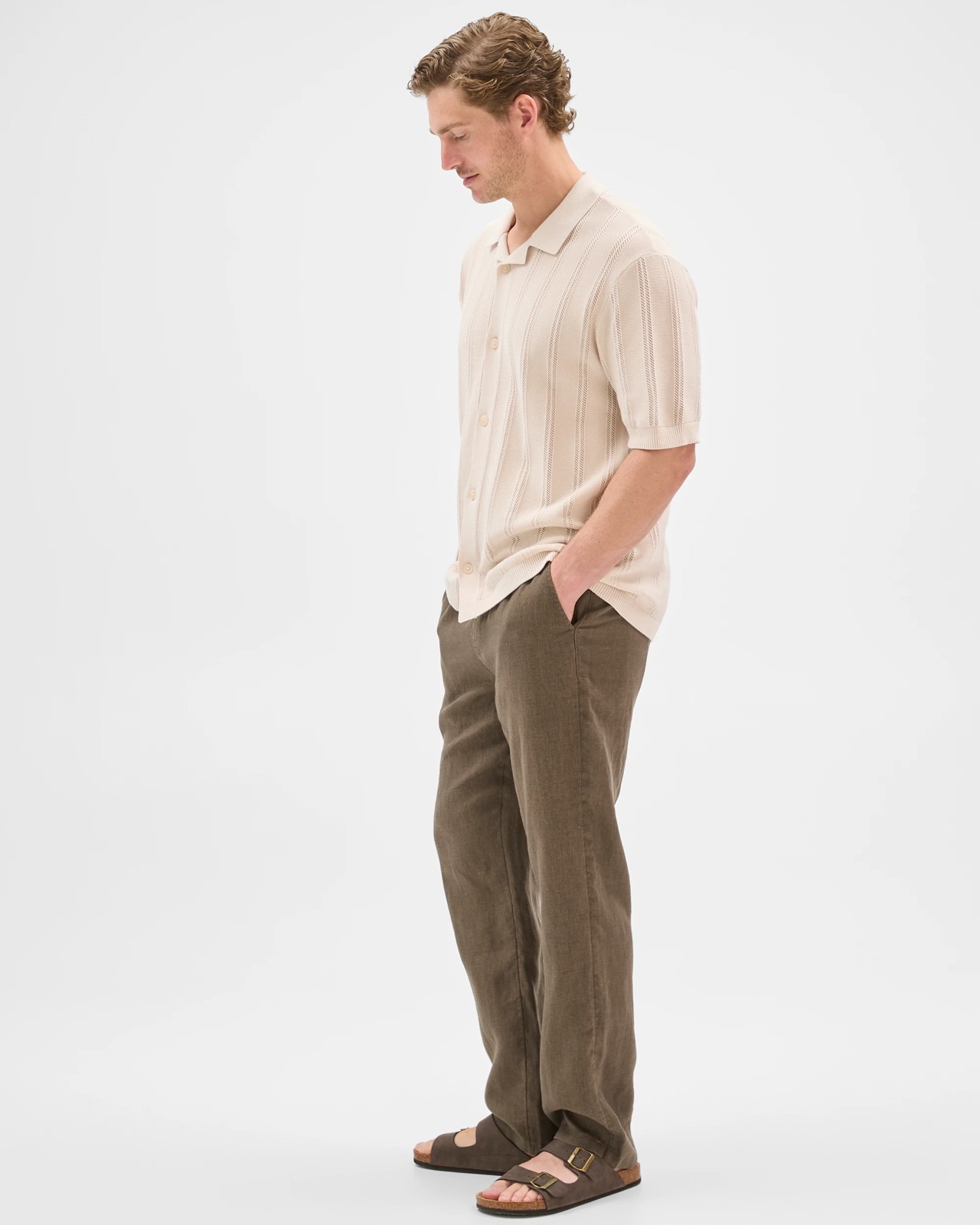 European Linen Full Length Pants - Dark Falcon 2 of 6