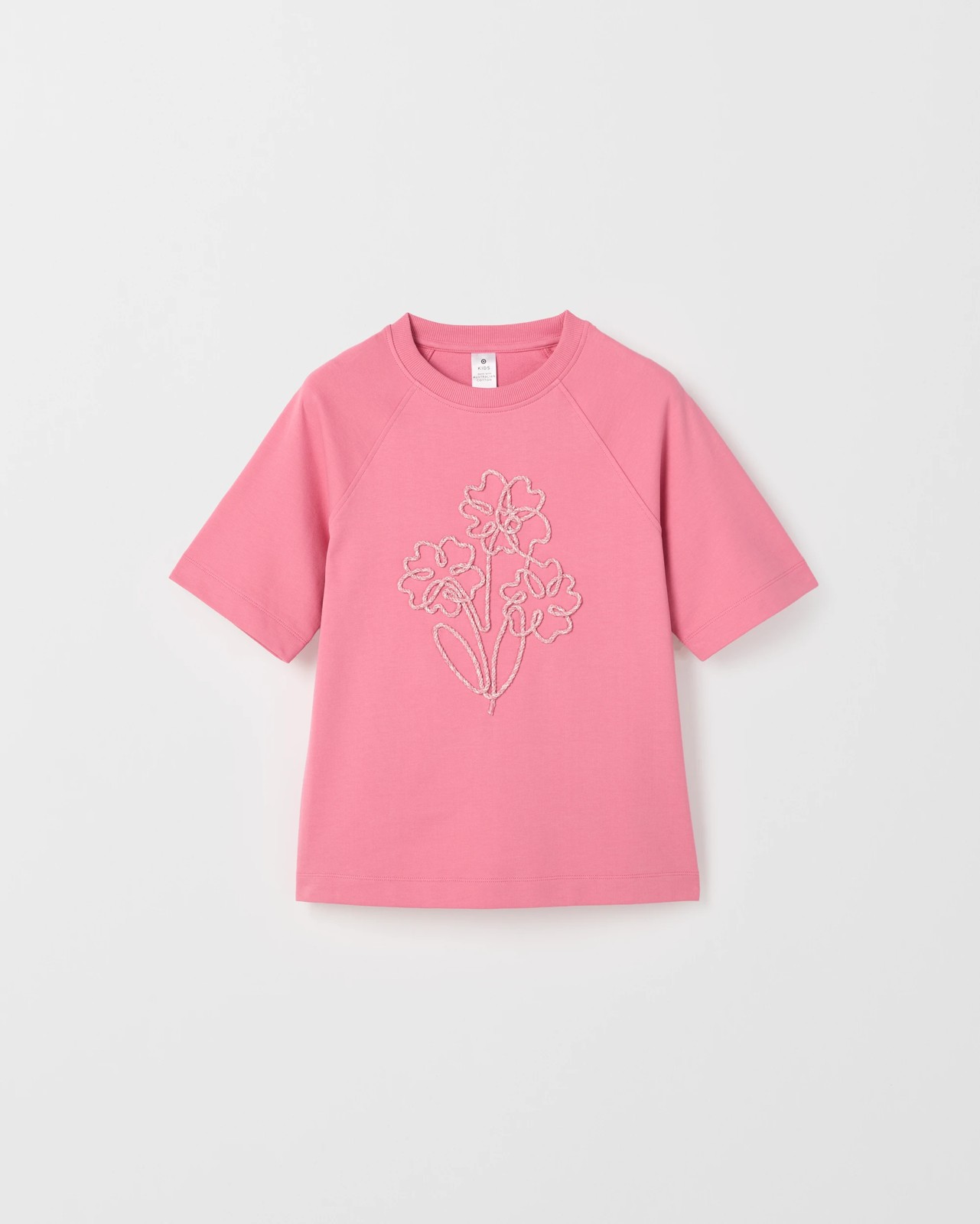Australian Cotton French Terry T-Shirt - Flower / Pink 5 of 6
