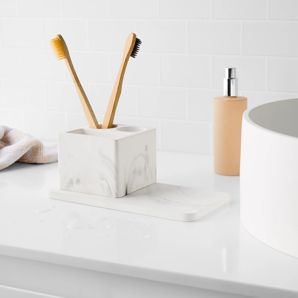 Marble Look Toothbrush Holder and Tray - Anko product image