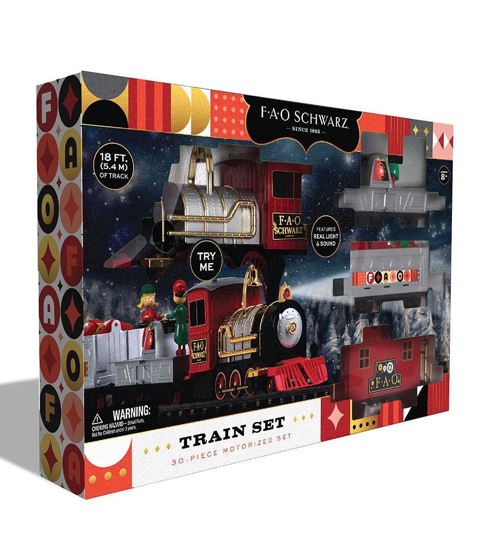 Fao schwarz christmas store tree train