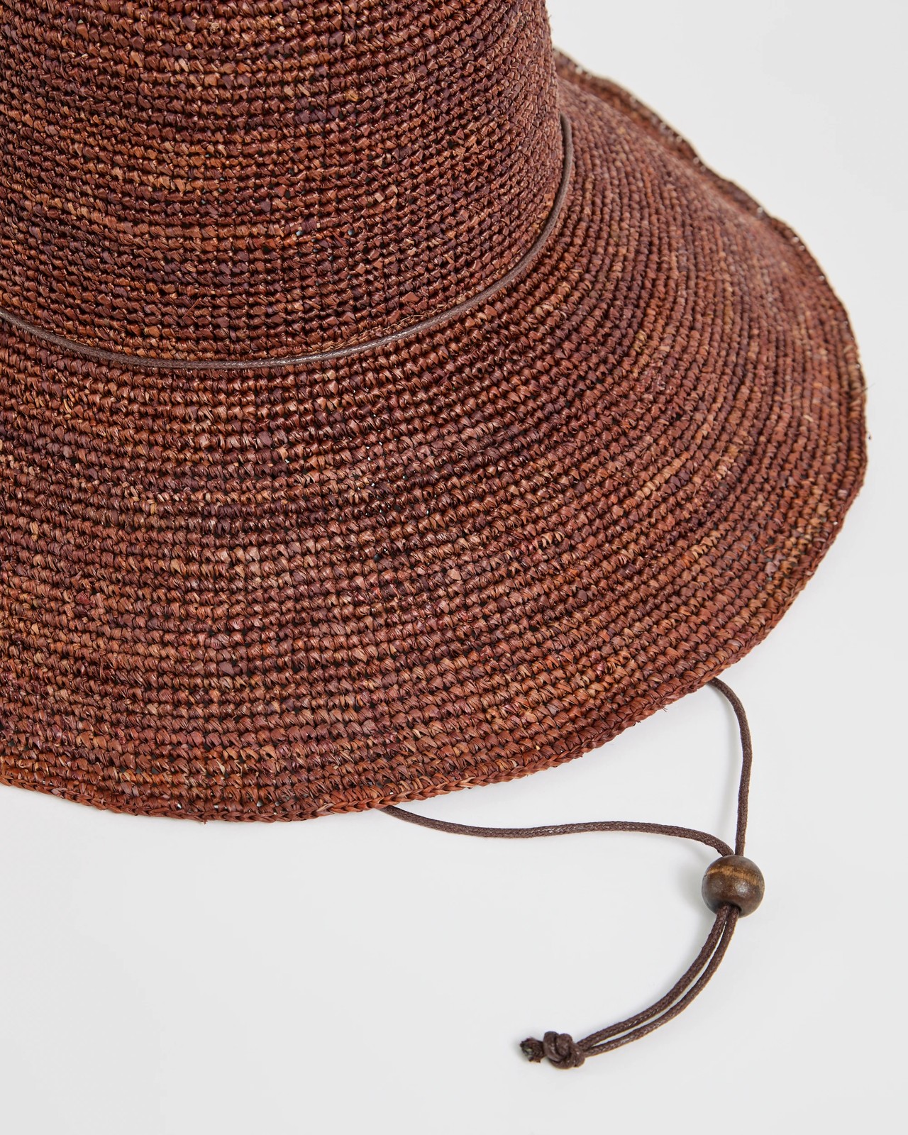 Packable Raffia Wide Brim Hat - Chocolate 2 of 2