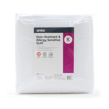 Anti Stain and Allergy Sensitive Quilt - King Bed, White