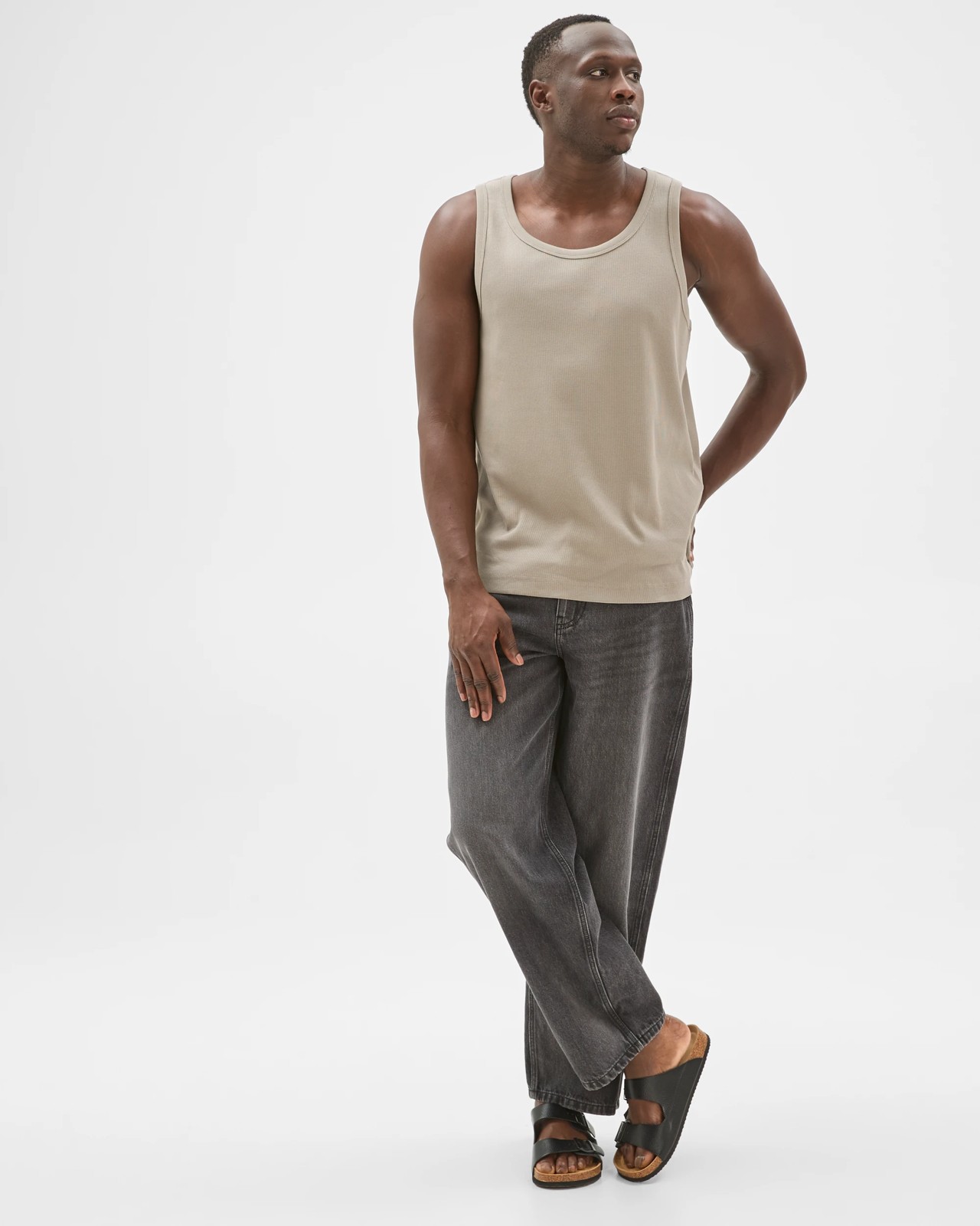 Commons Australian Cotton Rib Tank Top - Elephant Skin 5 of 6