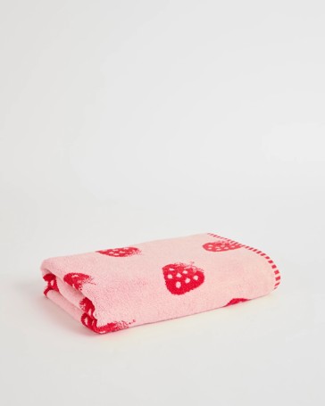 Kids Australian Cotton Strawberry Milk Bath Towel