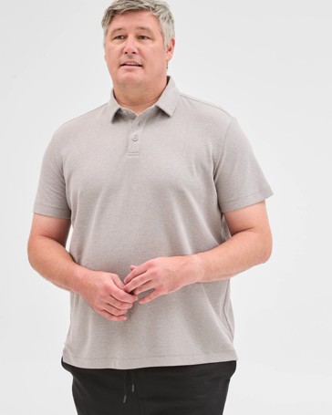 Plus Size Australian Cotton Blend Textured Polo Top