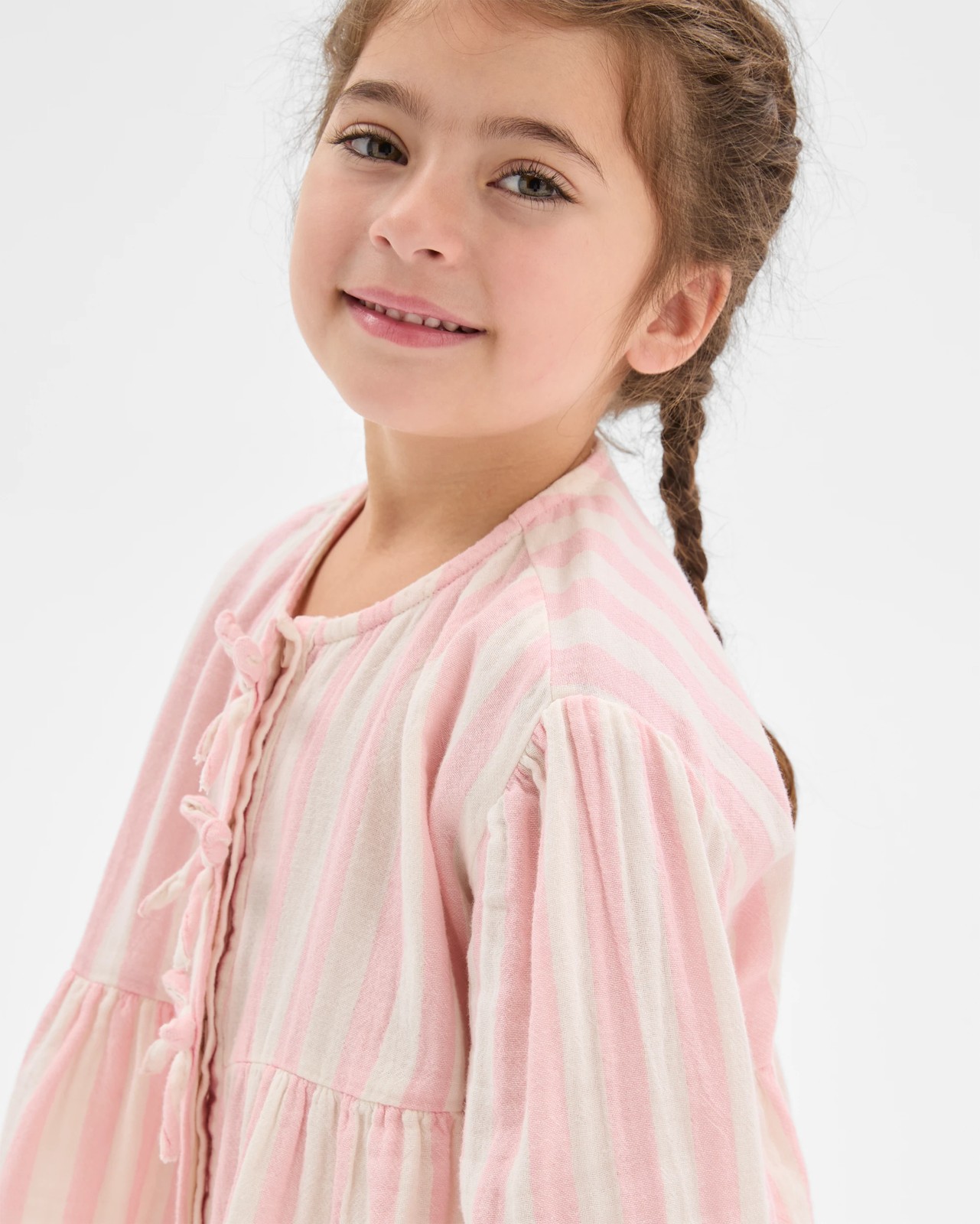 Woven Top and Shorts 2 Piece Set - Pink Stripe 3 of 5