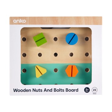 Wooden Nuts and Bolts Board Set, 23 Piece - Anko
