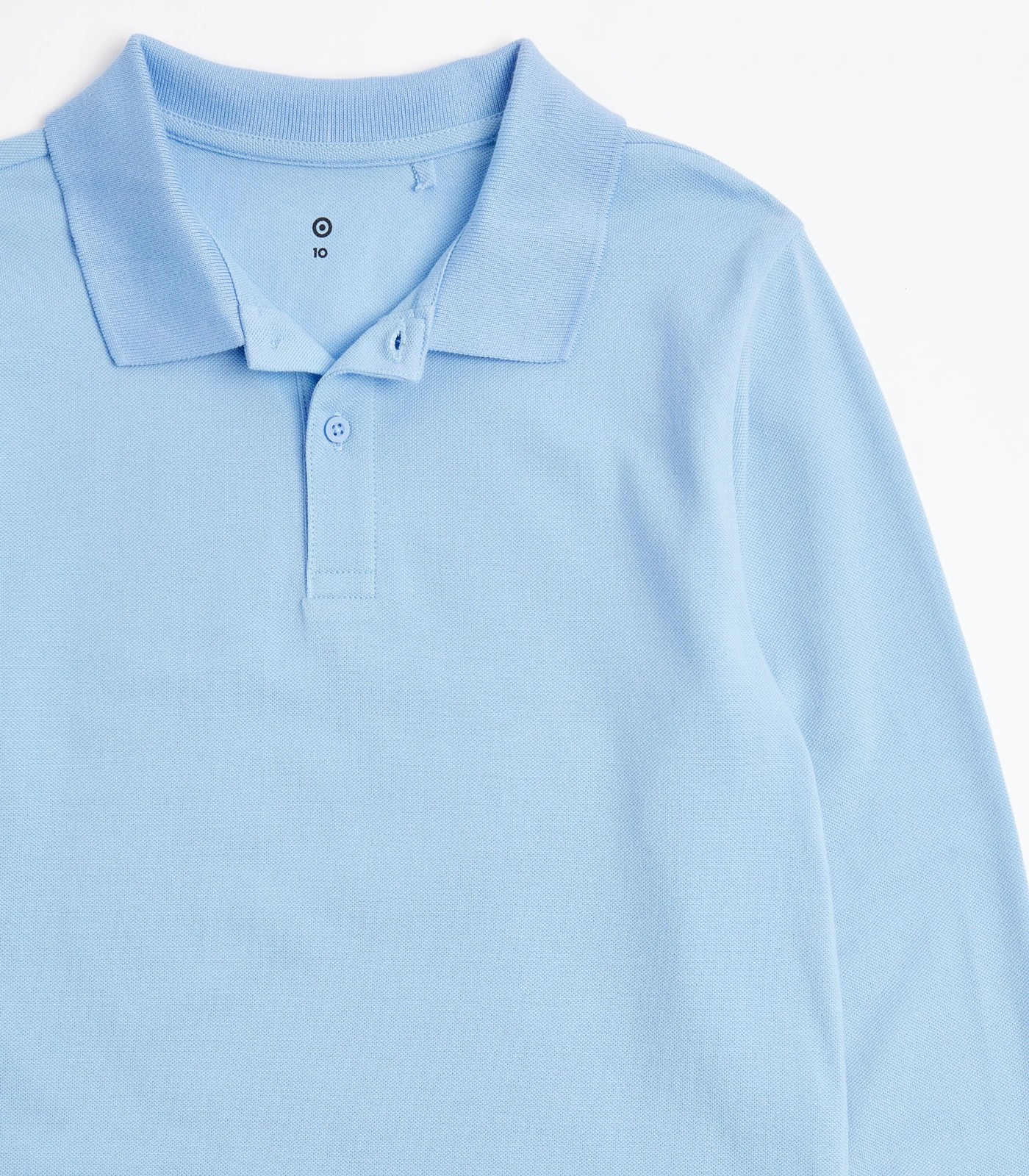 Australian Cotton School Long Sleeve Polo Top - Sky Blue 2 of 3