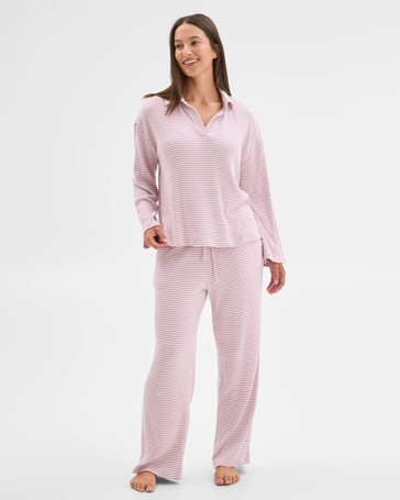 Cosy Rib Notch Collar Top