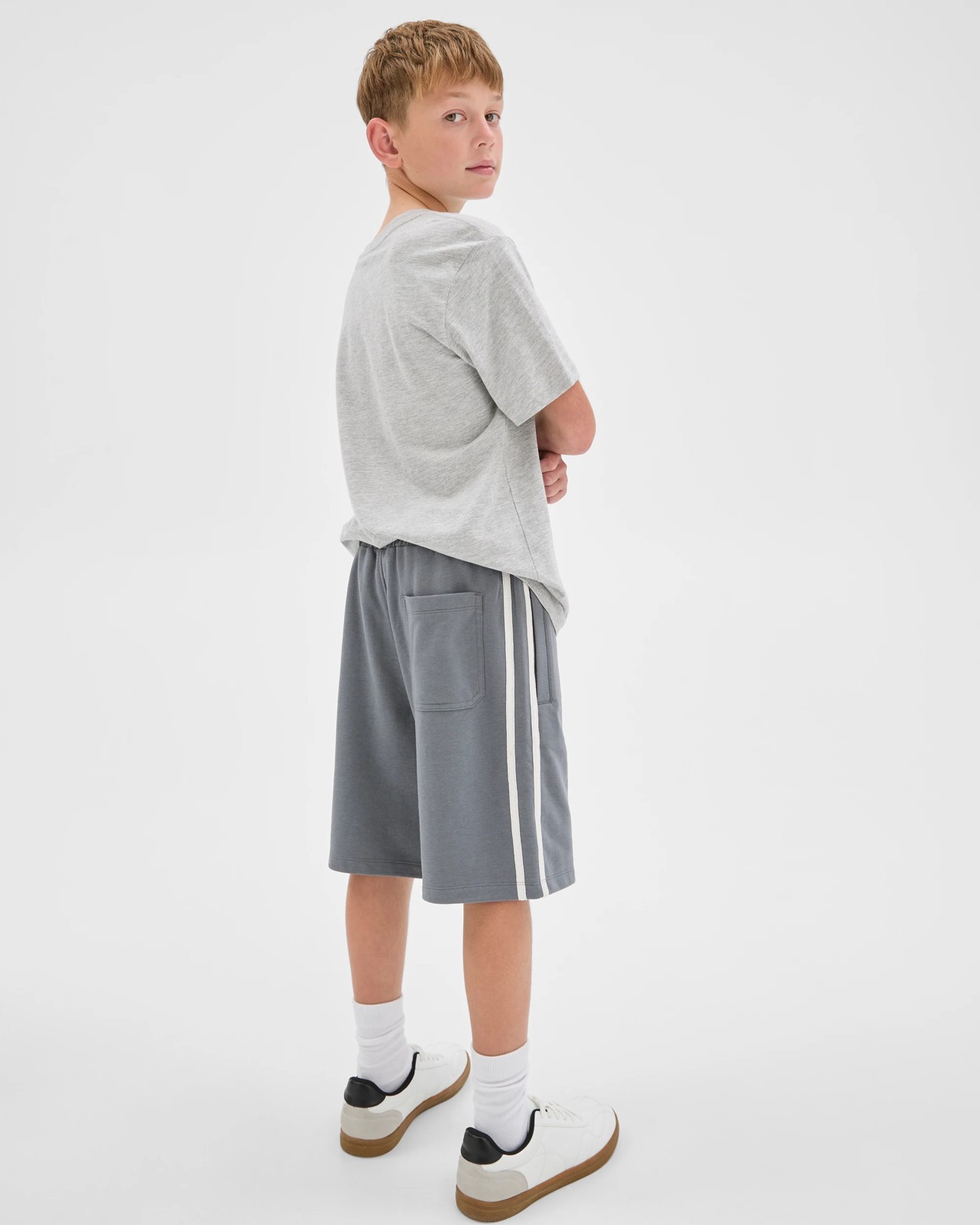 Australian Cotton Blend Fleece Sweat Shorts - Charcoal 4 of 6