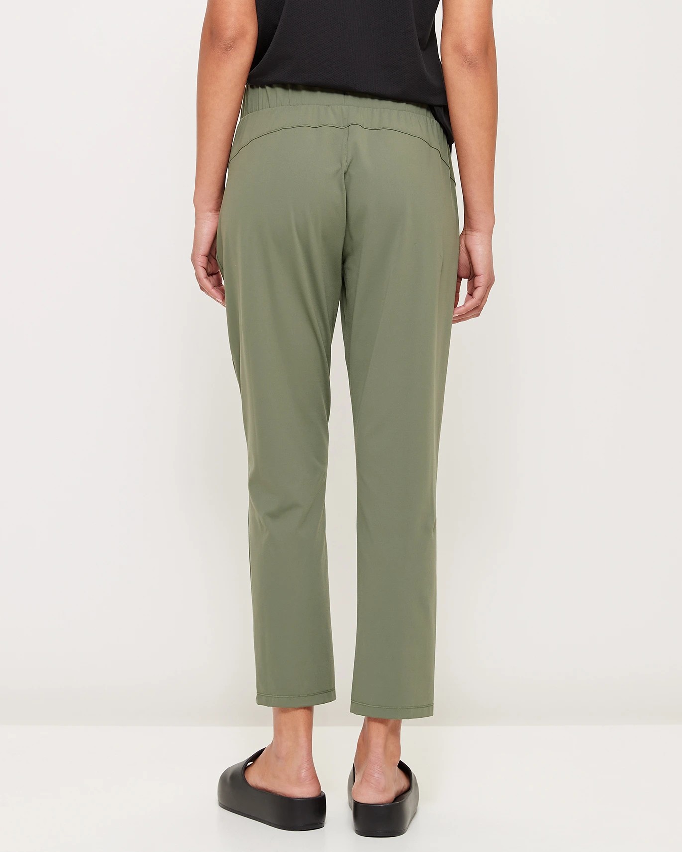 Active 7/8 Length Relaxed Travel Pants - Olive Green