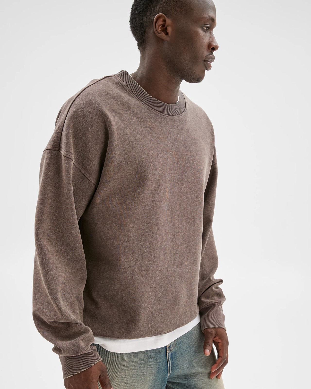 Commons Australian Cotton Blend Oversized Heavyweight Jumper - Chocolate Brown 3 of 6