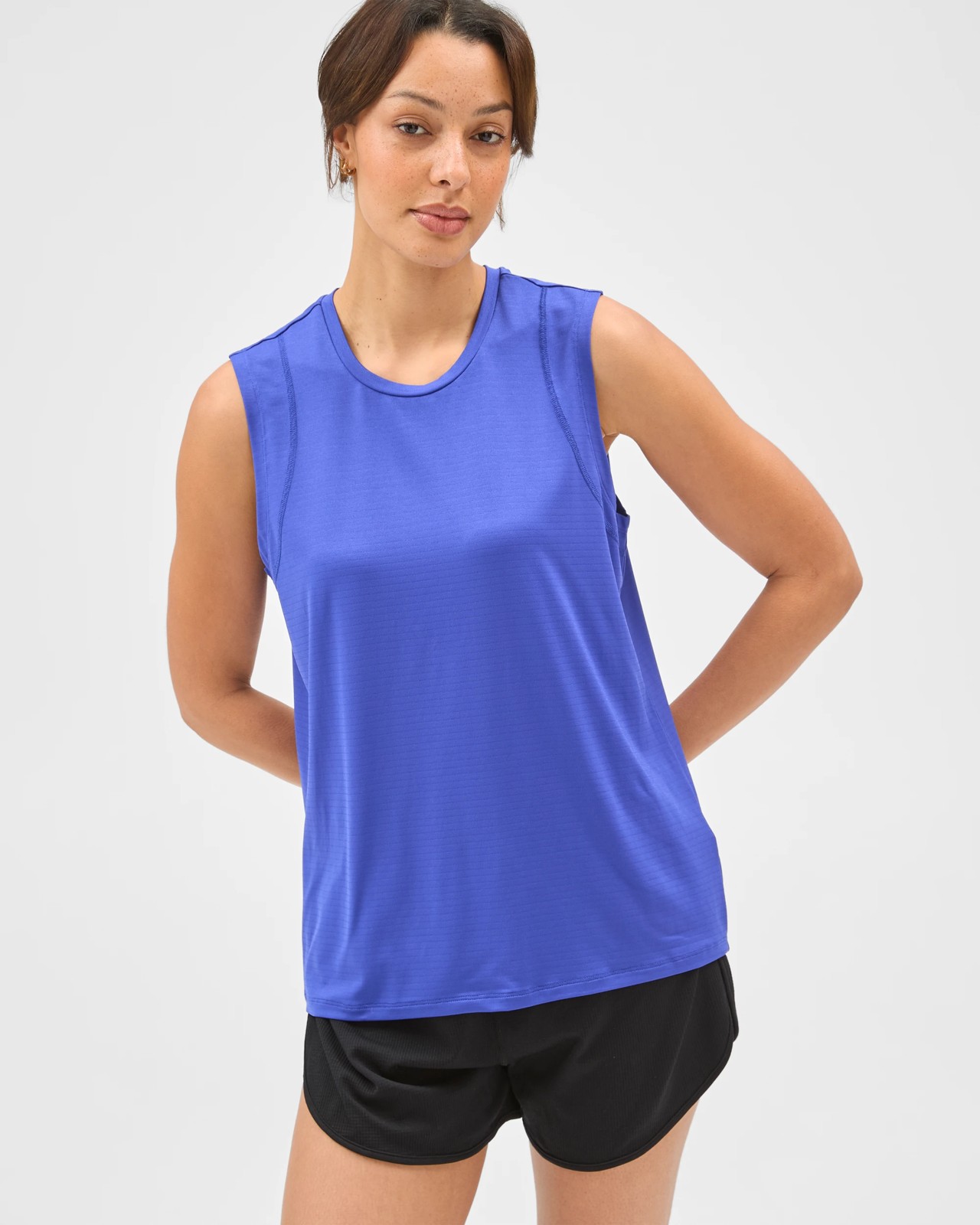 Active Performance Running Muscle Tank Top - Lapis 2 of 5