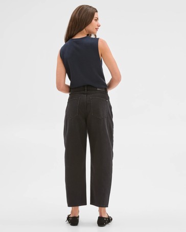 Petites Forward Seam Barrel Leg Denim Jeans
