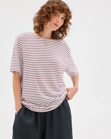 Linen Blend Relaxed T-Shirt