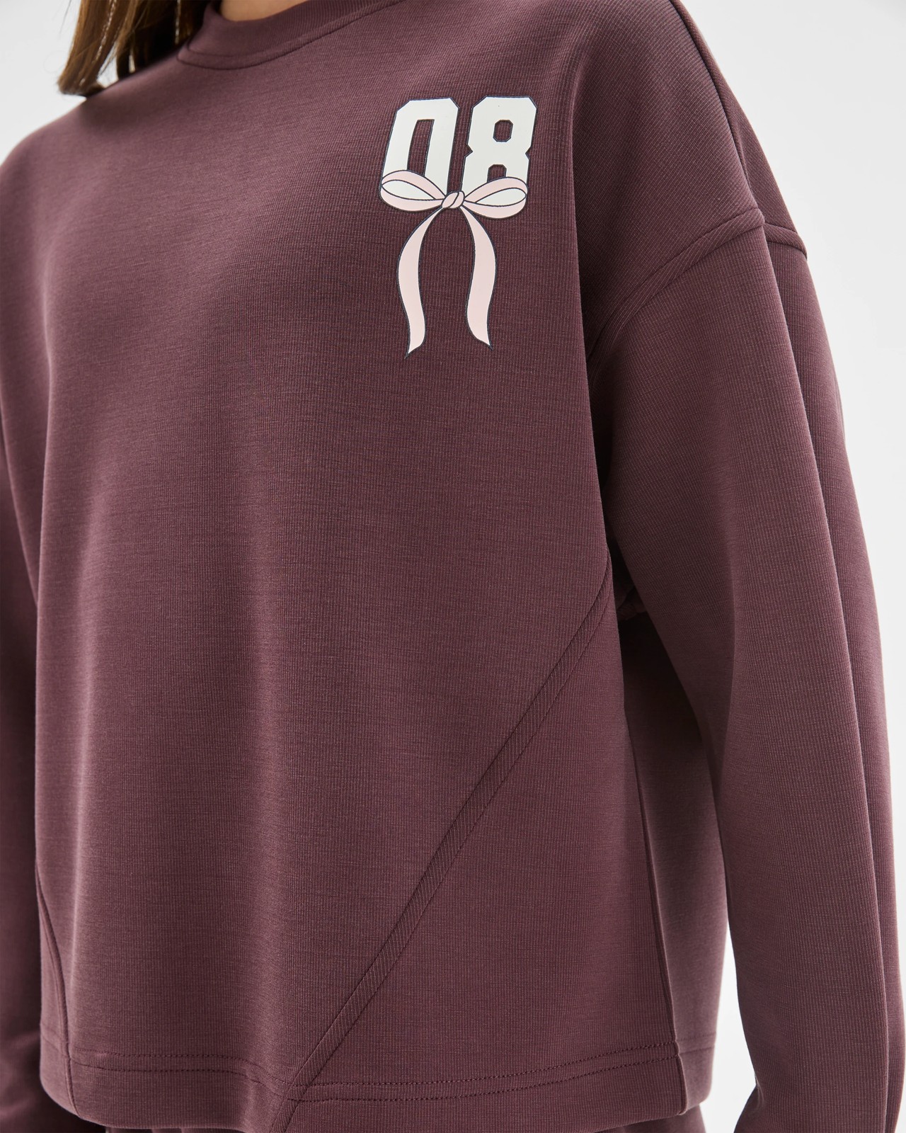 Sandwash Scuba Crew Neck Top - Burgundy 3 of 6