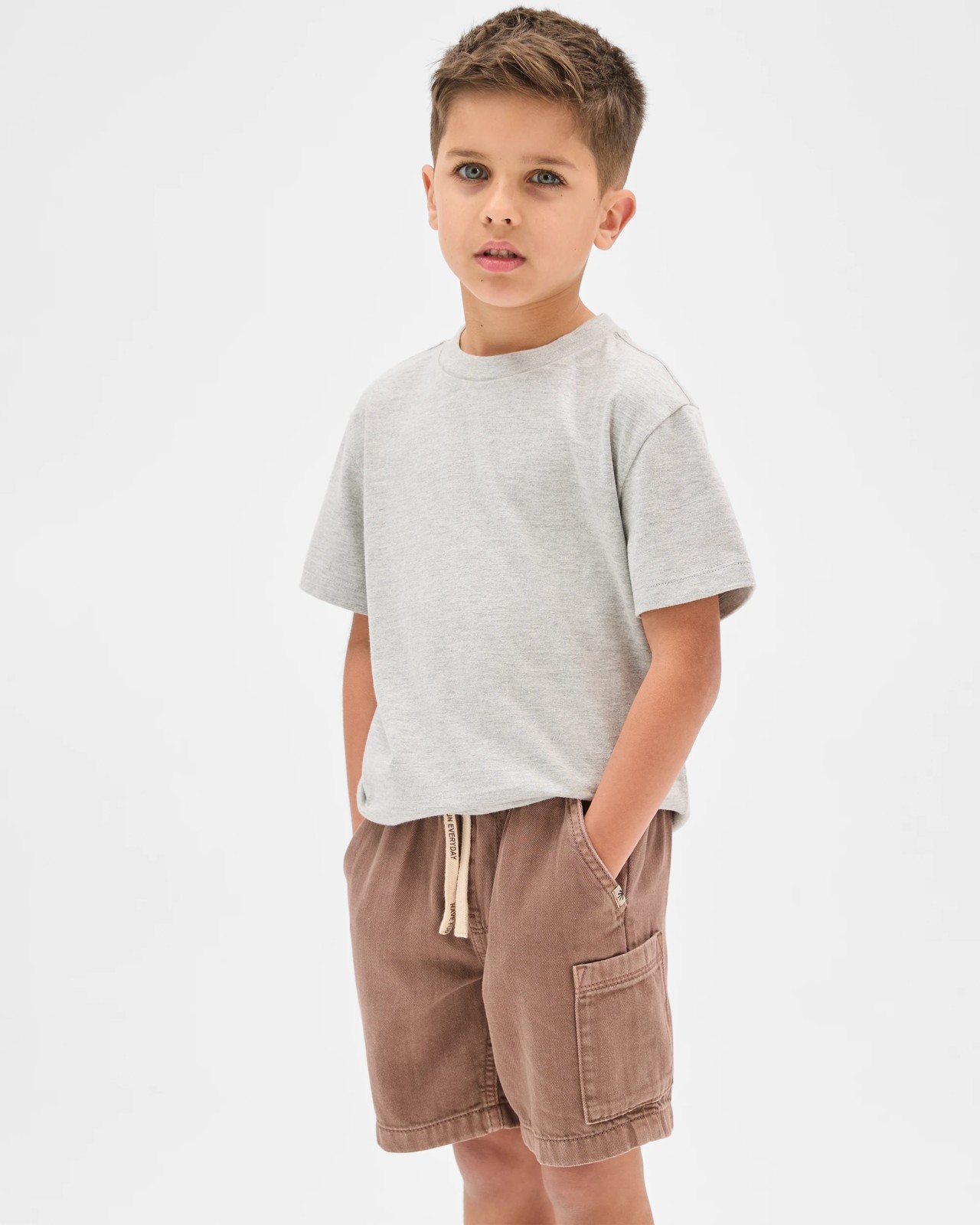 Pull On Denim Volley Shorts - Deep Taupe 2 of 3