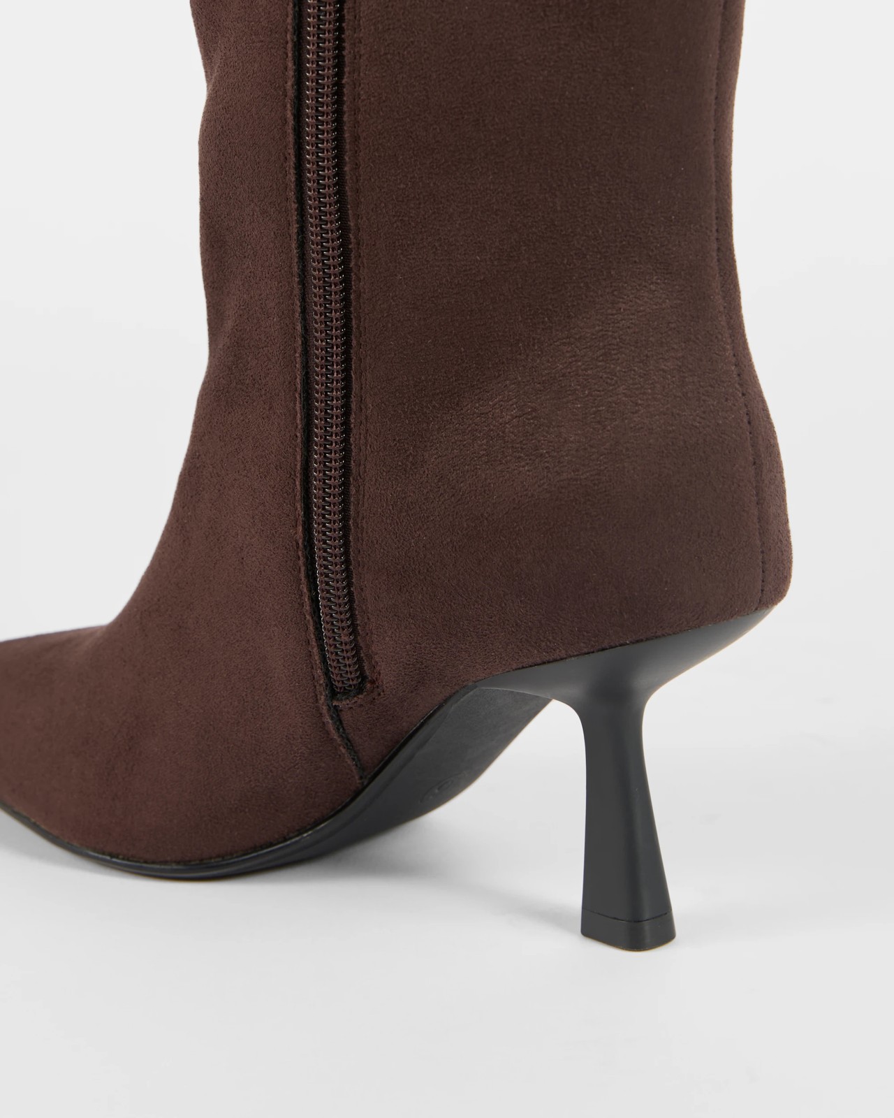 High Heel Long Boots - Scarlet - Straight Choc FX Suede 3 of 3