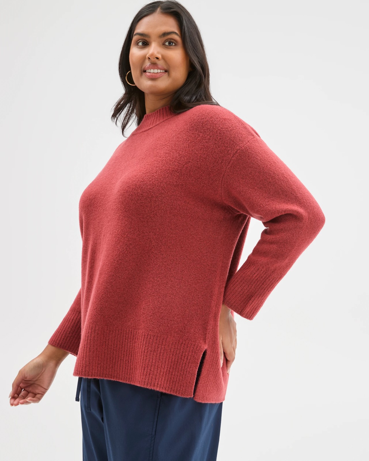 Plus Size Super Soft Jumper - Red Pear Marle 3 of 5