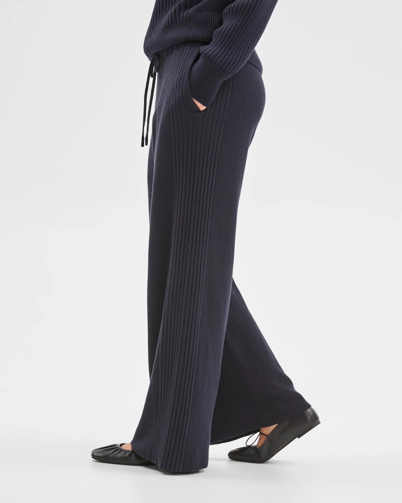 Clean Knit Rib Lounge Pants - Navy Marle 4 of 6
