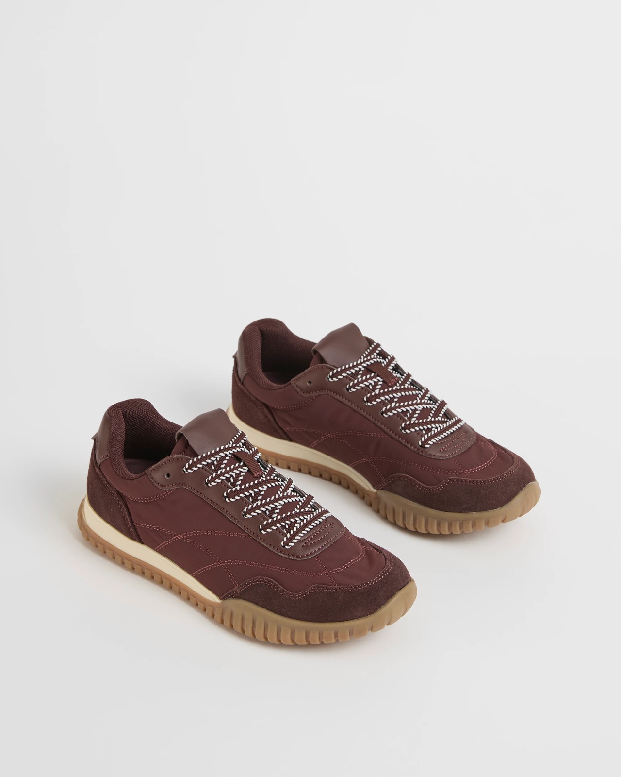 Nylon Retro Sneakers - Rita - Burgundy 2 of 3