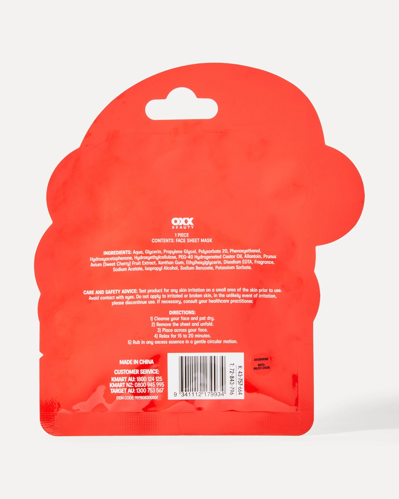 OXX Beauty Glow Ho Ho Biodegradable Santa Sheet Mask 2 of 2