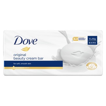 Dove 6 Pack Original Beauty Cream Soap Bar 90g