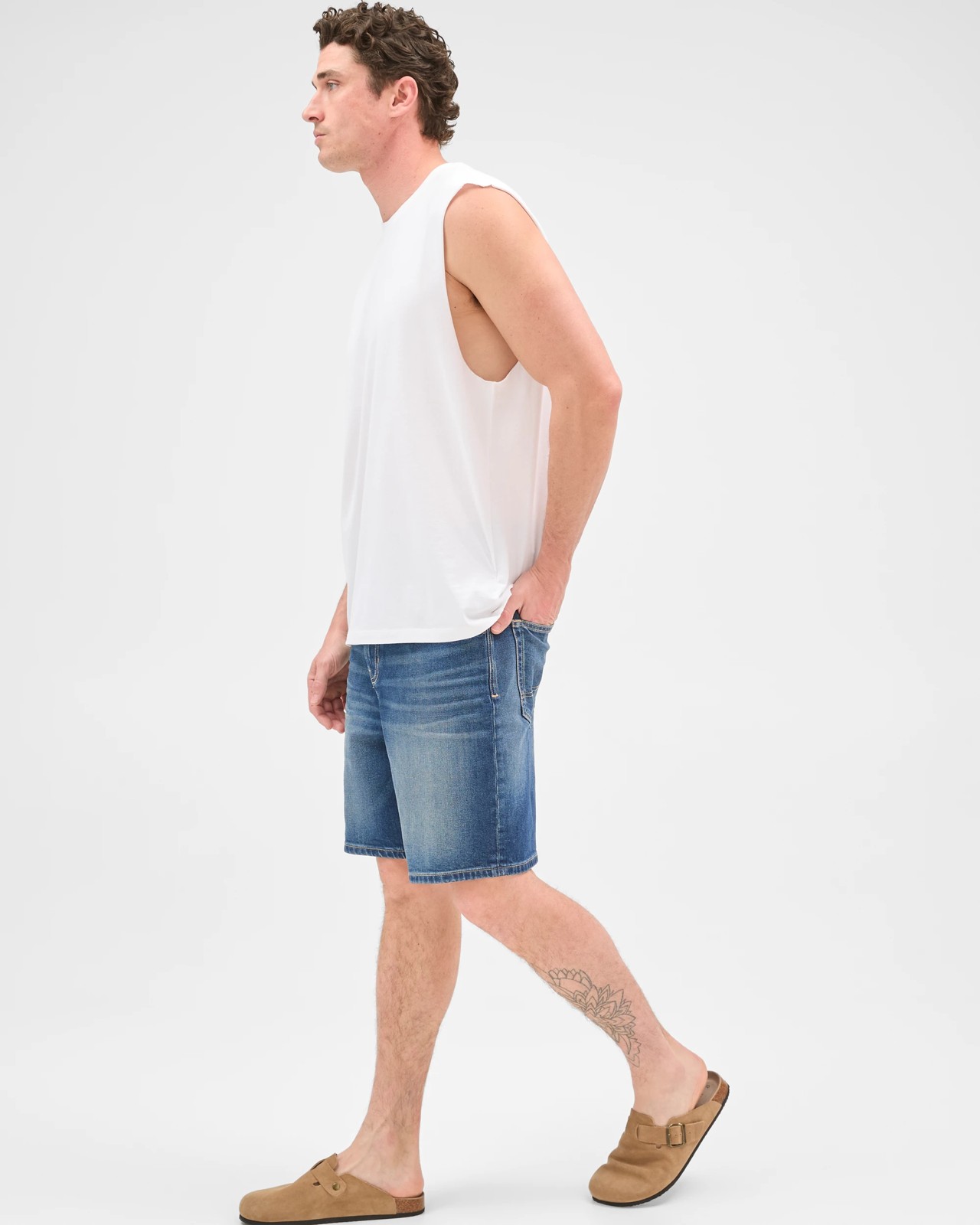 Australian Cotton Plain Tank Top  - White 3 of 5