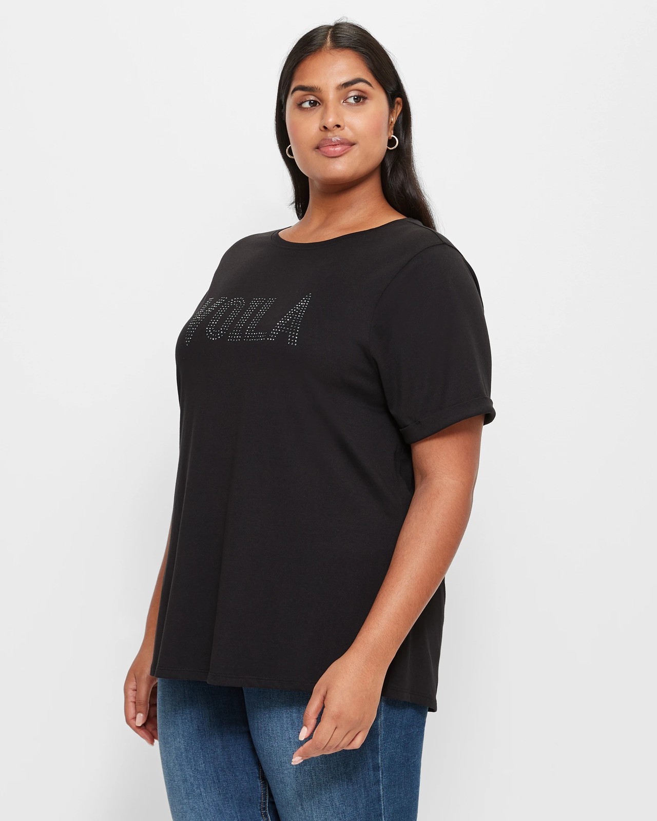 Plus Size Graphic T-Shirt - Black Voila | Target Australia