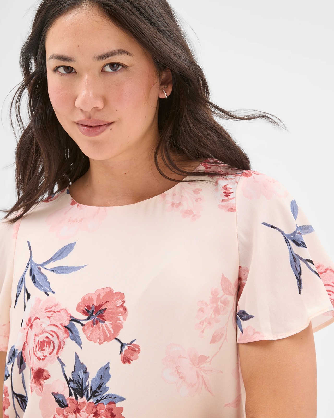 Preview Ella Crew Neck Blouse - Soft Pink Bloom 3 of 5