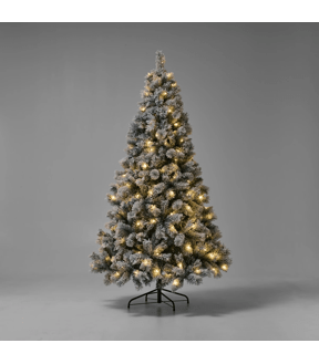 2.13m (7ft) Snowy Prelit Christmas Tree (M) - Anko