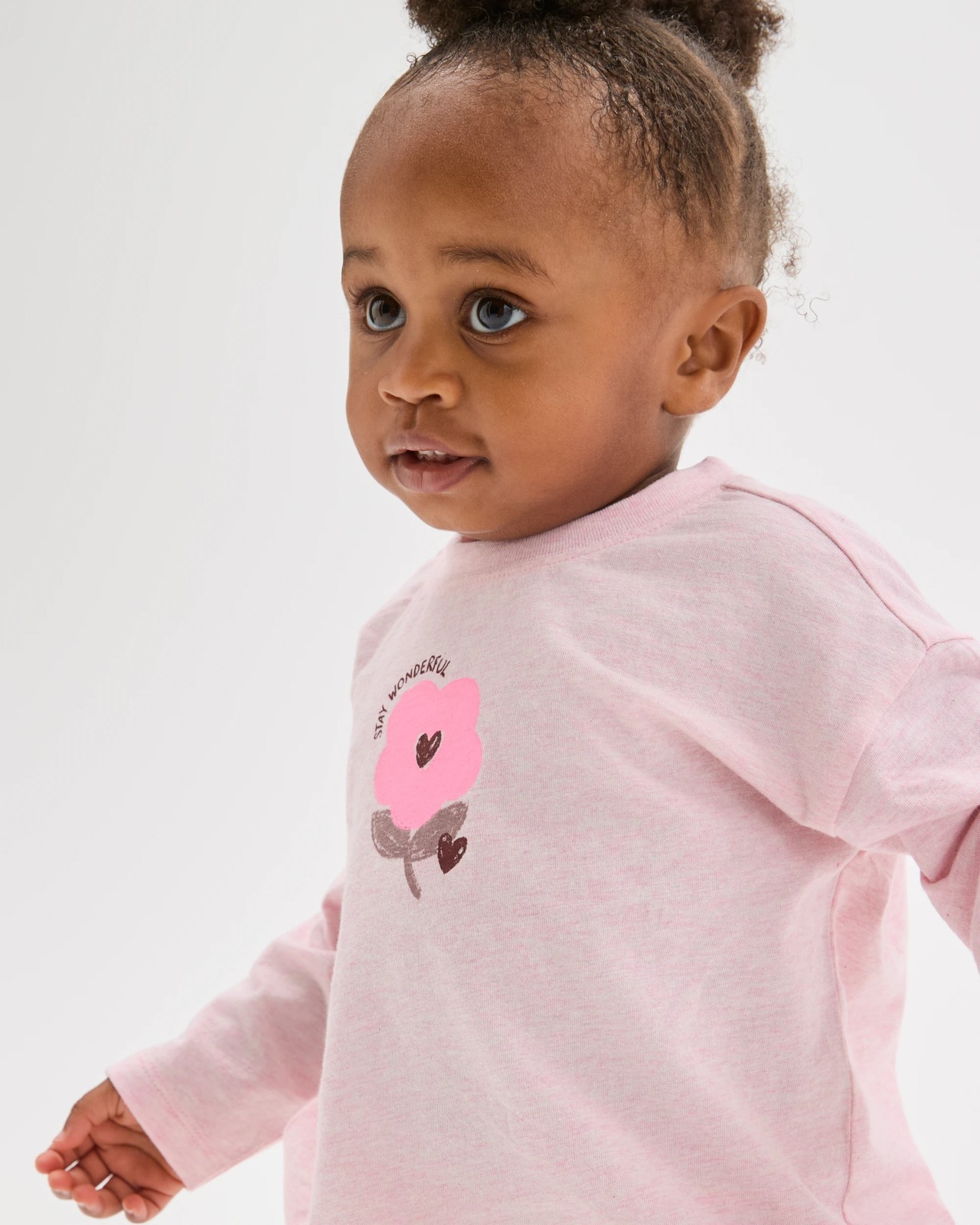 Baby Organic Cotton Long Sleeve Print T-Shirt - Flower / Pink 3 of 5