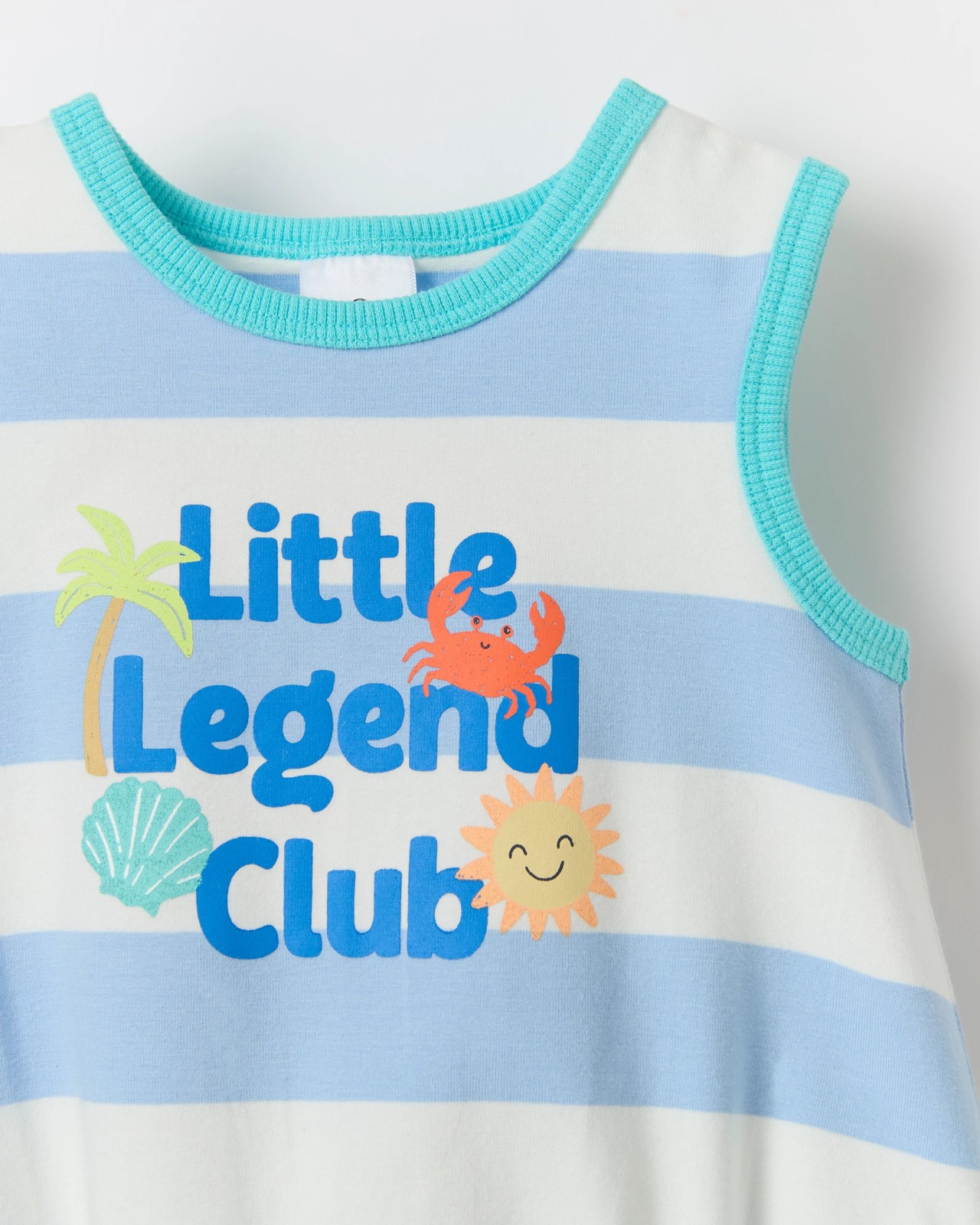 Baby Organic Cotton Sleeveless Bubble Bodysuit - Blue Legend Stripe 5 of 5