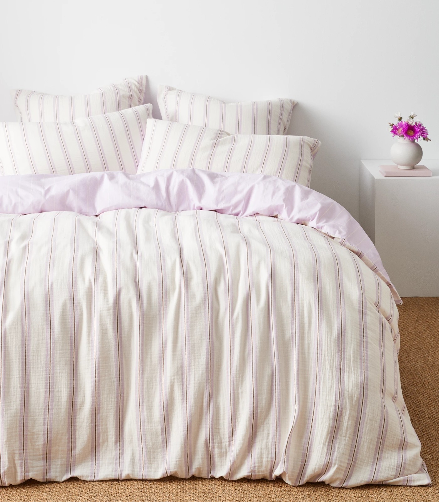 Emmy Stripe Muslin Quilt Cover Set Target Australia