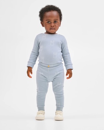 Baby Organic Cotton Rib Bodysuit and Leggings Set
