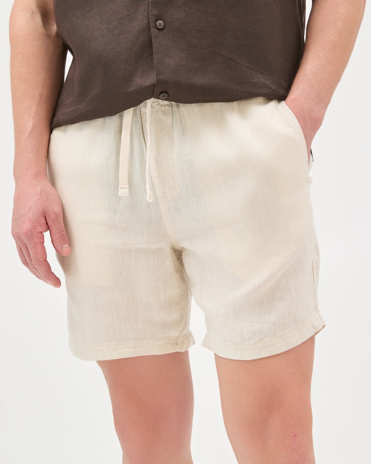 European Linen Shorts - Light Stone 6 of 6
