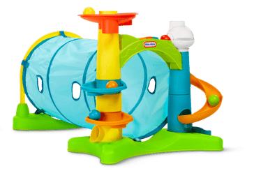 Little Tikes Learn & Play 2-in-1 Activity Tunnel with Ball Drop, Windows, Silly Sounds, and Music