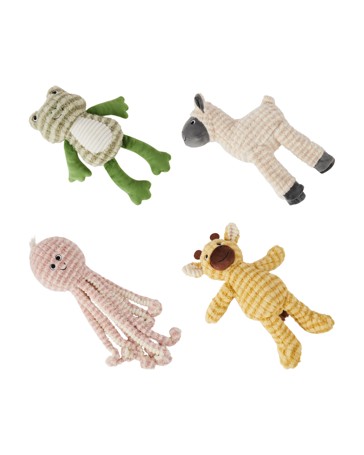 Pet Toy Thick Rib Plush  - Assorted - Anko