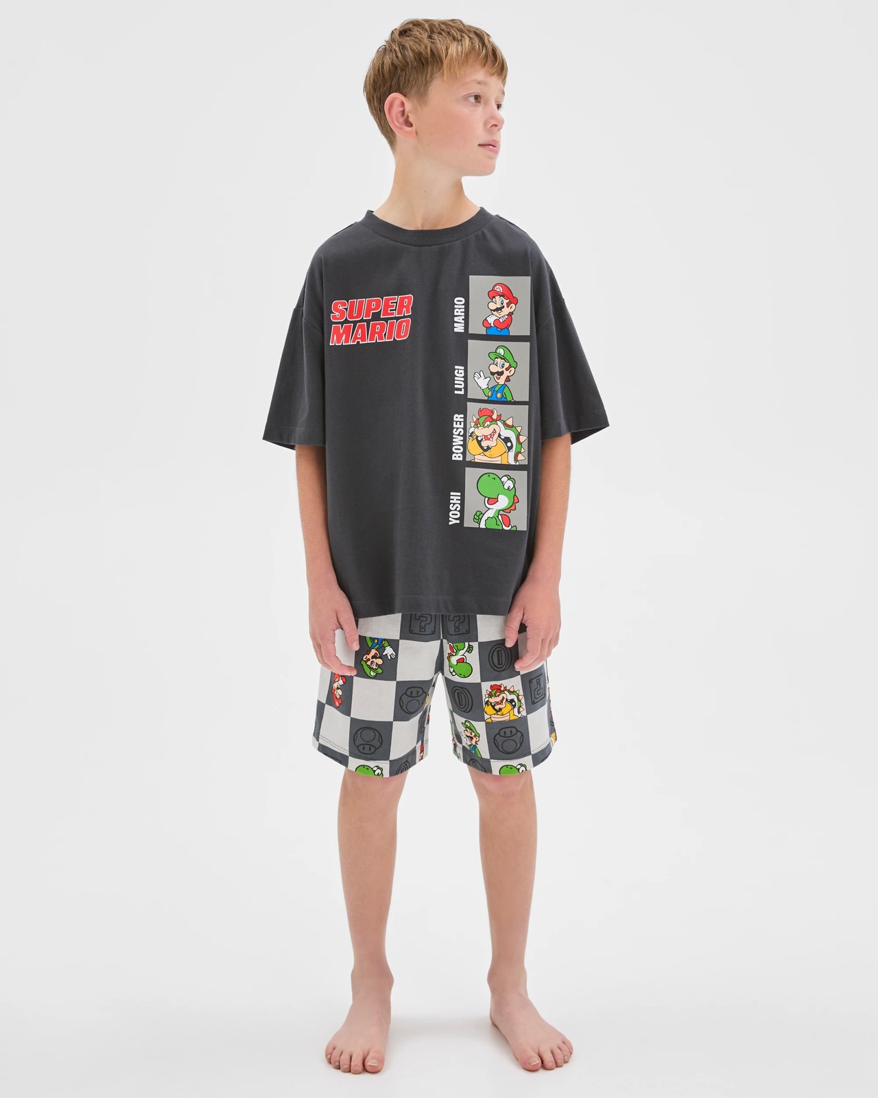 Super Mario Australian Cotton Older Boys Oversized Knit Pyjama Set 2 of 5