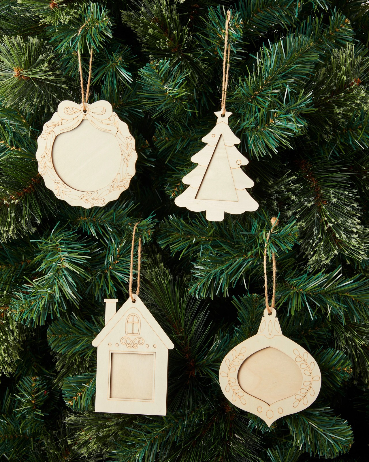 Anko 4 Pack Christmas Craft Paint Your Own Frame Ornaments 6 of 6