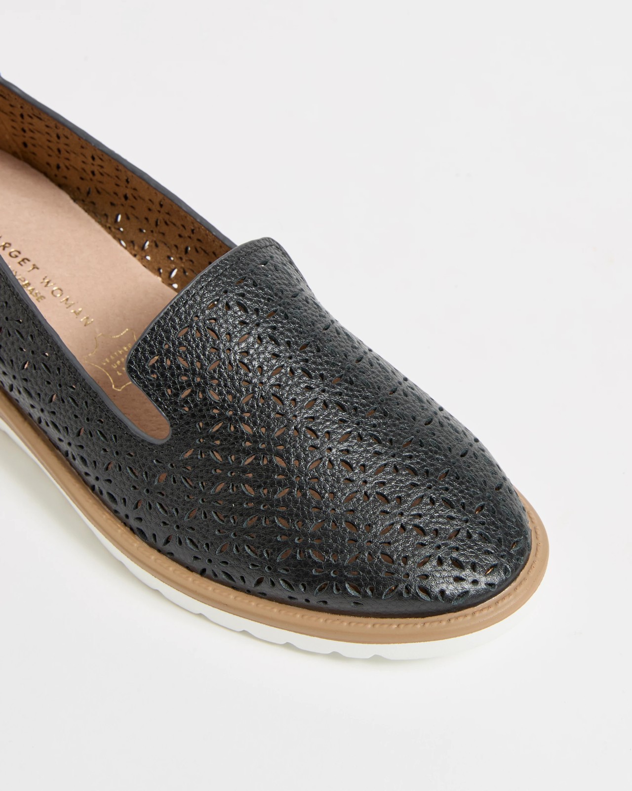 Tilly Genuine Leather Lasercut Loafers  - Black 3 of 3