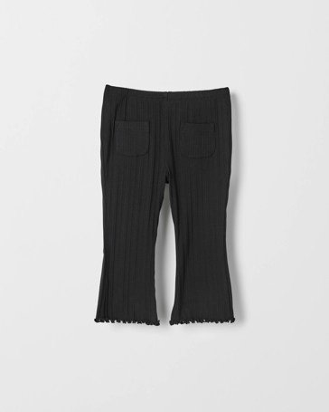 Baby Organic Cotton Ribbed Pocket Front Flare Leggings
