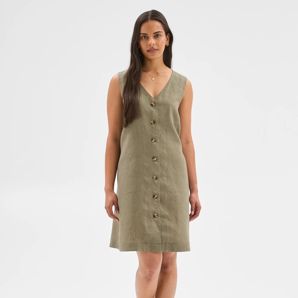 chinese dress ladies The L.A. Button Down Asymmetric Wrap Midi Dress Espresso (Final Sale) Xs / Espresso