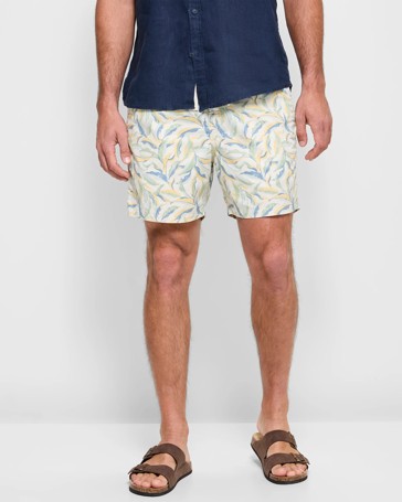 Leaf Print Deck Shorts