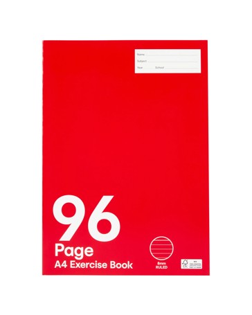 Anko A4 Exercise Book - 96 Pages, Red