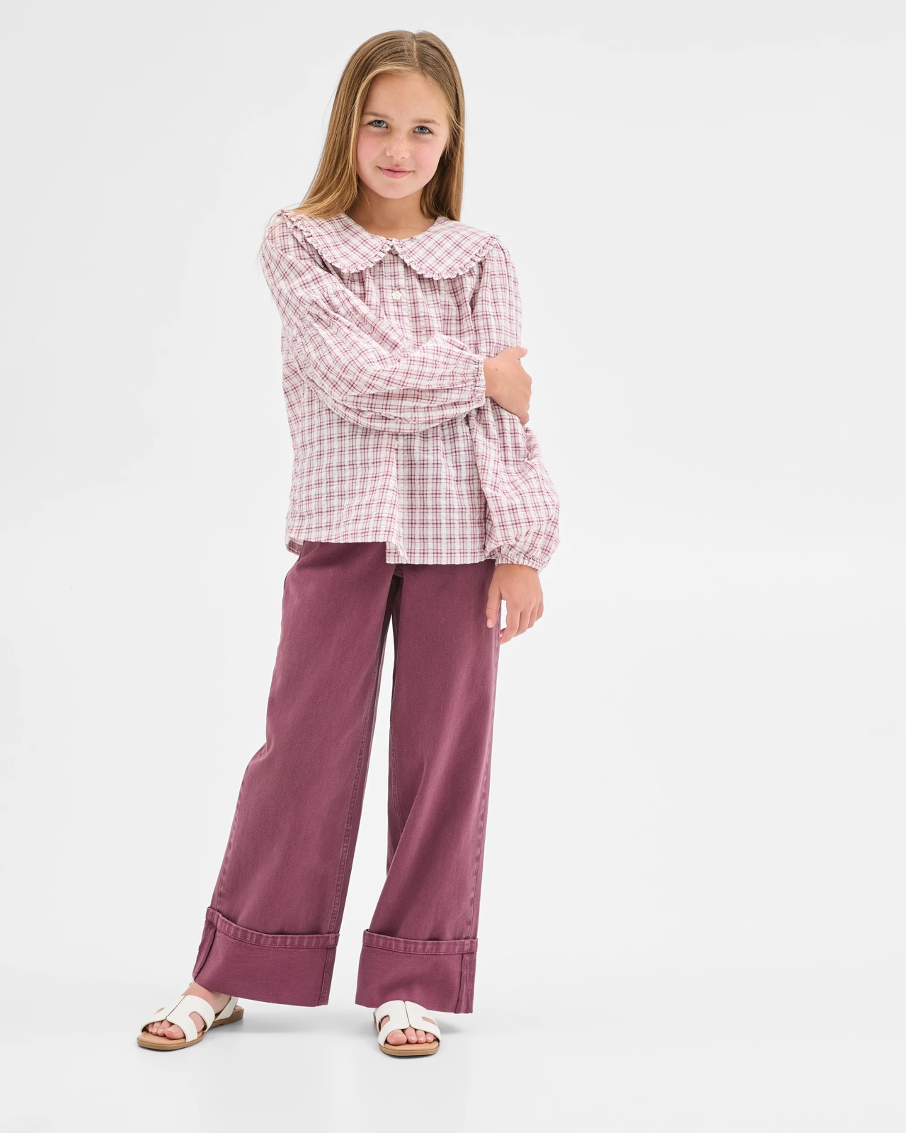 Denim Wide Leg Cuffed Jeans 5 of 6