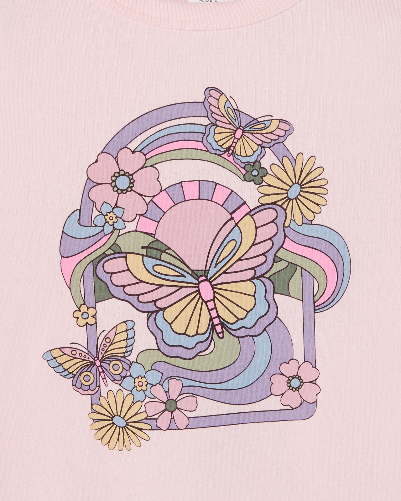 Australian Cotton Blend Younger Girls Knit Pyjama Set - Butterfly 5 of 5